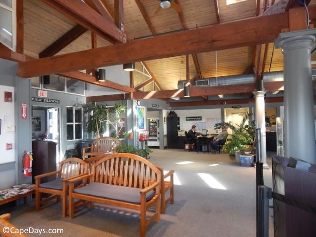 Inside airport terminal