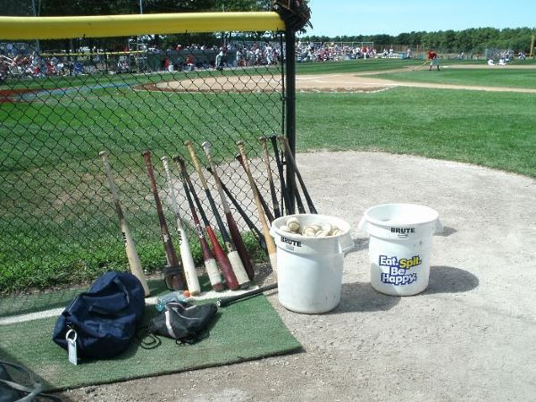 Bats and balls at Cape Cod Baseball League game
