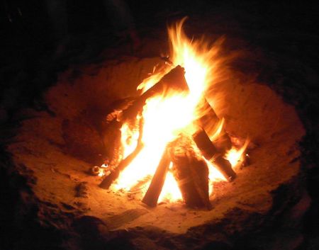 Beach campfire
