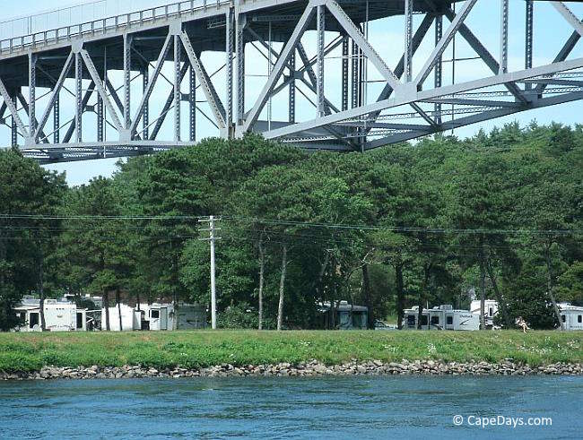 Camping sites under the Bourne Bridge Camping sites under the Bourne Bridge