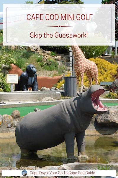 Pinterest graphic for a local’s guide to mini golf courses on Cape Cod
