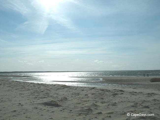 Sun shining on the beach and reflecting off the water Sun shining on the beach and reflecting off the water