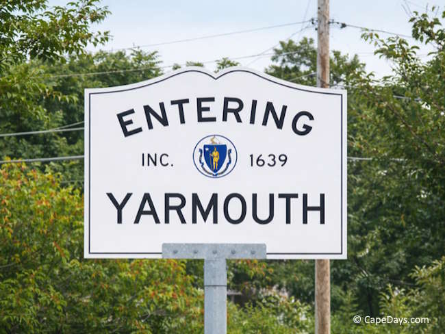 Entering Yarmouth roadside sign on Cape Cod