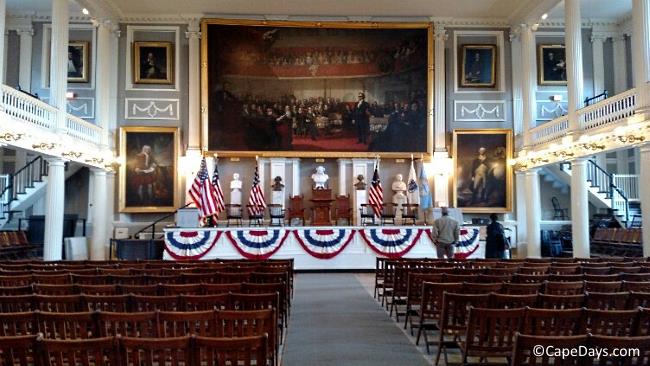 Inside Faneuil Hall in Boston