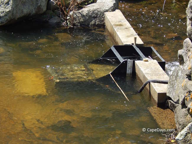 Electronic fish-counting device installed in the water at a Cape Cod herring run Electronic fish-counting device installed in the water at a Cape Cod herring run
