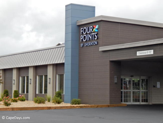 Wheelchair accessible hotel entrance at Four Points by Sheraton in Eastham, MA Wheelchair accessible hotel entrance at Four Points by Sheraton in Eastham, MA