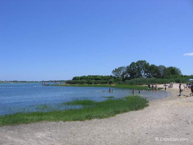 Crescent moon-shaped Gray's Beach in Yarmouth Port