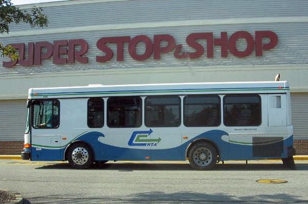CCRTA bus stopped at supermarket CCRTA bus stopped at supermarket