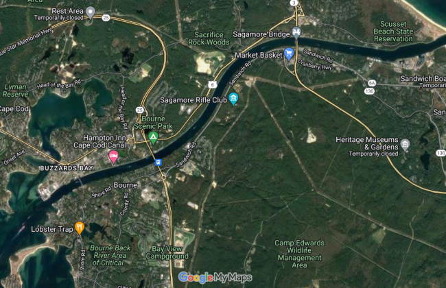 Map of Bourne MA