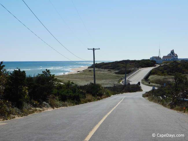 Ocean View Drive in Eastham, opening onto a view of Coast Guard Beach and the old Coast Guard Station. Ocean View Drive in Eastham, opening onto a view of Coast Guard Beach and the old Coast Guard Station.