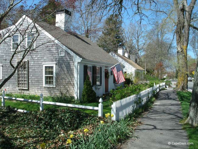 Historic homes along the Captains Mile in Yarmouth Port