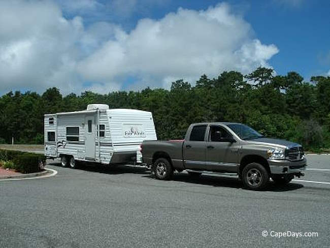 Truck pulling a trailer camper Truck pulling a trailer camper